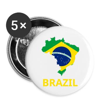 brazil - Buttons klein 25 mm (5er Pack) - Weiß - Vorne