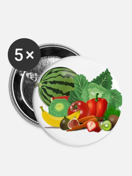 fruits 155616 1280 - Buttons klein 25 mm (5er Pack) - Weiß