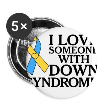 I Love Someone With Down Syndrome - Buttons small 1''/25 mm (5-pack) - white - Front