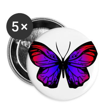 butterfly - Buttons small 1''/25 mm (5-pack) - white - Front