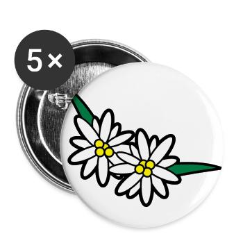 Blumen und Kräuter: Edelweiss - Buttons small 1''/25 mm (5-pack) - white - Front