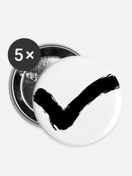 Hacken - Buttons klein 25 mm (5er Pack) - Weiß