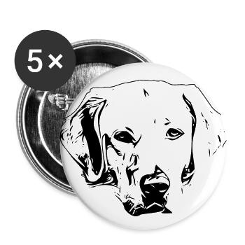 Labrador - Buttons klein 25 mm (5er Pack) - Weiß - Vorne