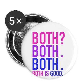 Bisexuell LGBT Both Gay Pride CSD Love Liebe - Buttons klein 25 mm (5er Pack) - Weiß - Vorne