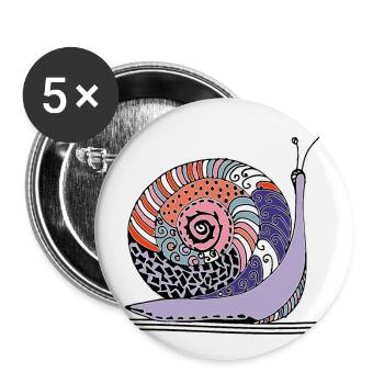Snail - Buttons small 1''/25 mm (5-pack) - white - Front
