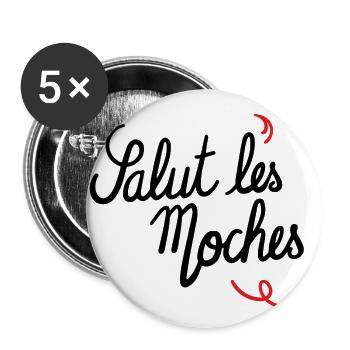 Hi hässlich - Buttons klein 25 mm (5er Pack) - Weiß - Vorne