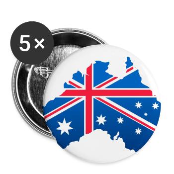 Australian flag in the shape of the continent - Buttons small 1''/25 mm (5-pack) - white - Front