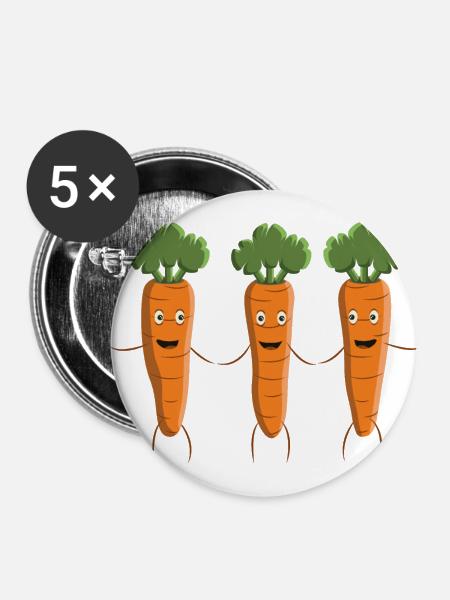 carrots - Buttons klein 25 mm (5er Pack) - Weiß
