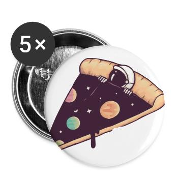 astronaut pizza - Buttons small 1''/25 mm (5-pack) - white - Front