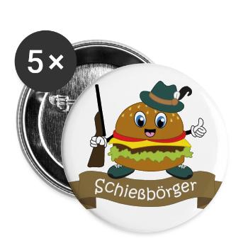 Schießbörger shooting festival motif - Buttons small 1''/25 mm (5-pack) - white - Front