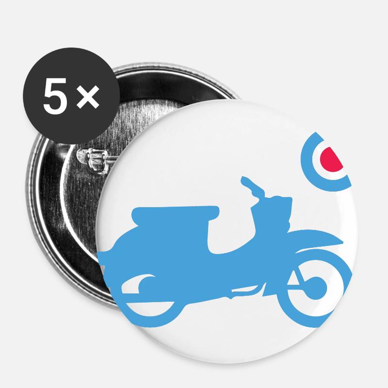 Schwalbe Mod Style Grande-Bretagne - Lot de 5 petits badges (25 mm) - blanc