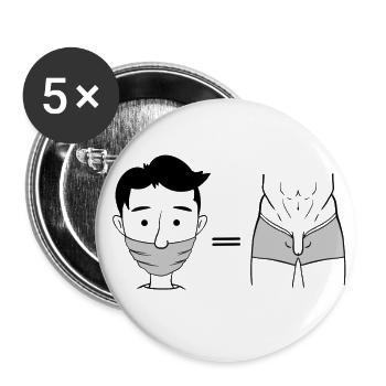 Mask required memes with the nose and penis - Buttons small 1''/25 mm (5-pack) - white - Front