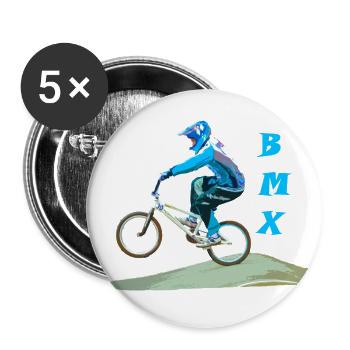 bmx - Buttons klein 25 mm (5er Pack) - Weiß - Vorne