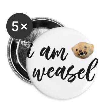 I.M. Weasel / I am Weasel - Buttons small 1''/25 mm (5-pack) - white - Front