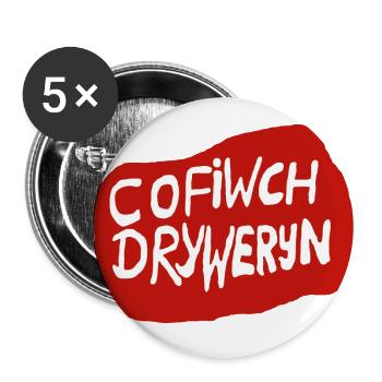 Cofiwch Dryweryn - Buttons klein 25 mm (5er Pack) - Weiß - Vorne