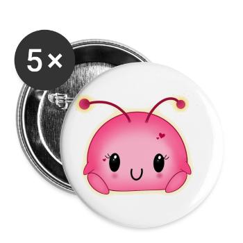 Kawaii - Buttons klein 25 mm (5er Pack) - Weiß - Vorne