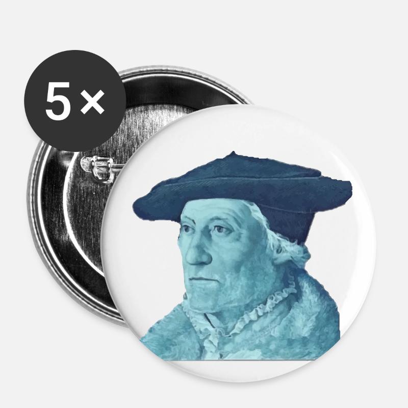 100 Deutsche Mark (Grandpa Edition) - Lot de 5 petits badges (25 mm) - blanc
