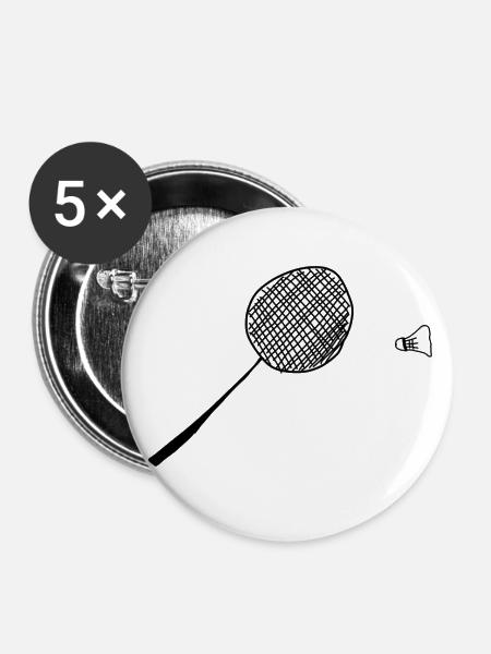 Tennis Federball - Buttons klein 25 mm (5er Pack) - Weiß