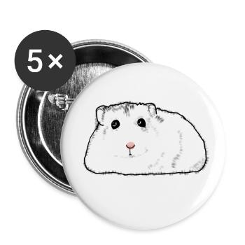 Hamster Animals Dwarf Hamster - Buttons small 1''/25 mm (5-pack) - white - Front