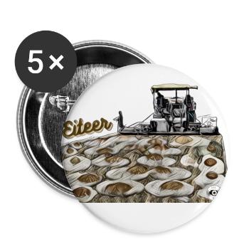 Eiteer vs Eiter - eine Straßenbaumaschine. - Buttons klein 25 mm (5er Pack) - Weiß - Vorne
