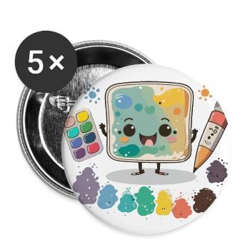 Der Aquarell-Assistent - Buttons klein 25 mm (5er Pack) - Weiß - Vorne