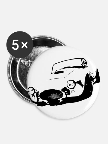 old car - Buttons klein 25 mm (5er Pack) - Weiß