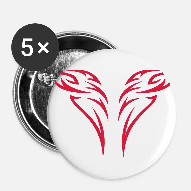 tattoo 2 - Buttons klein 25 mm (5er Pack) - Weiß