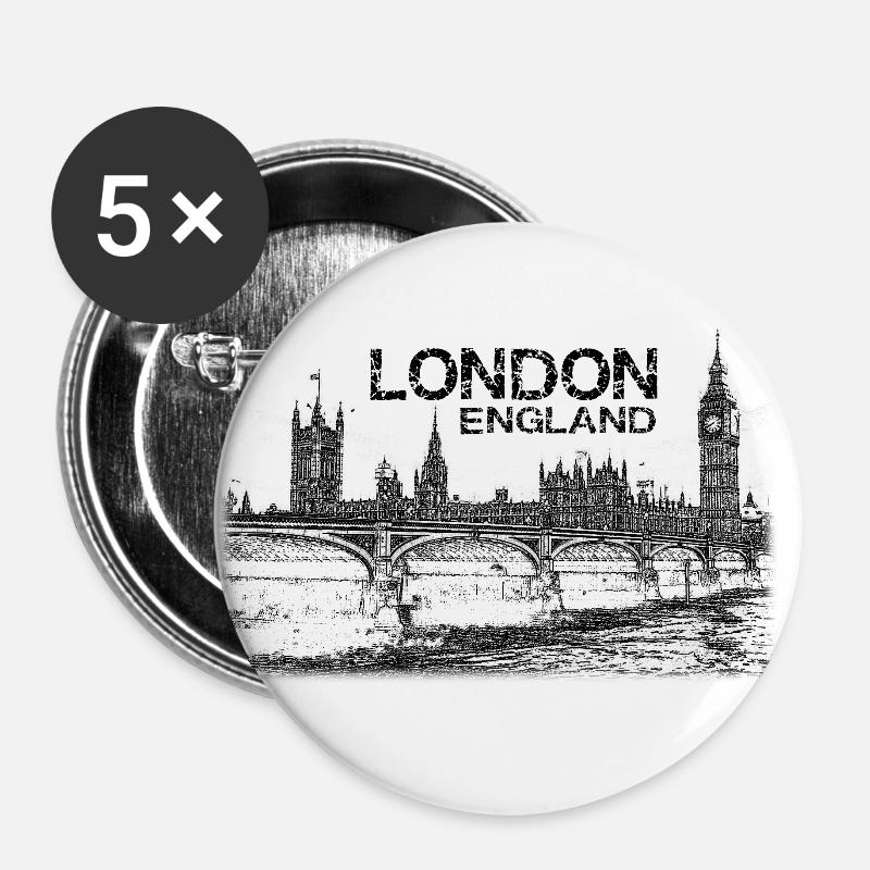 LONDON - Buttons small 1''/25 mm (5-pack) - white