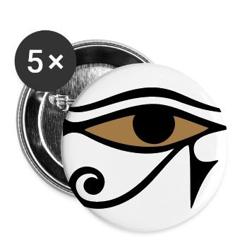 Horus eye, protection amulet, magic & strength - Buttons small 1''/25 mm (5-pack) - white - Front