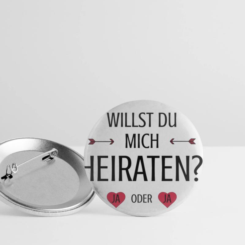 Will you marry me wedding request saying Buttons small 1''/25 mm (5-pack)