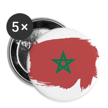 Morocco - Lot de 5 petits badges (25 mm) - blanc - Devant