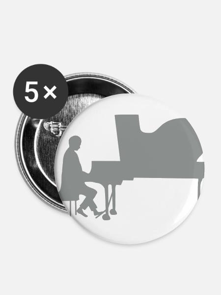 Pianist - Buttons klein 25 mm (5er Pack) - Weiß