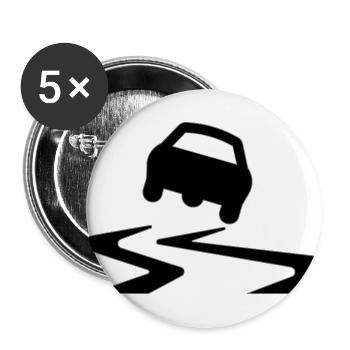 derapage - Buttons klein 25 mm (5er Pack) - Weiß - Vorne