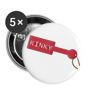 Kinky Paddle BDSM leather - Buttons klein 25 mm (5er Pack) - Weiß - Vorne