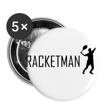Racketman tennis serve - Buttons small 1''/25 mm (5-pack) - white - Front