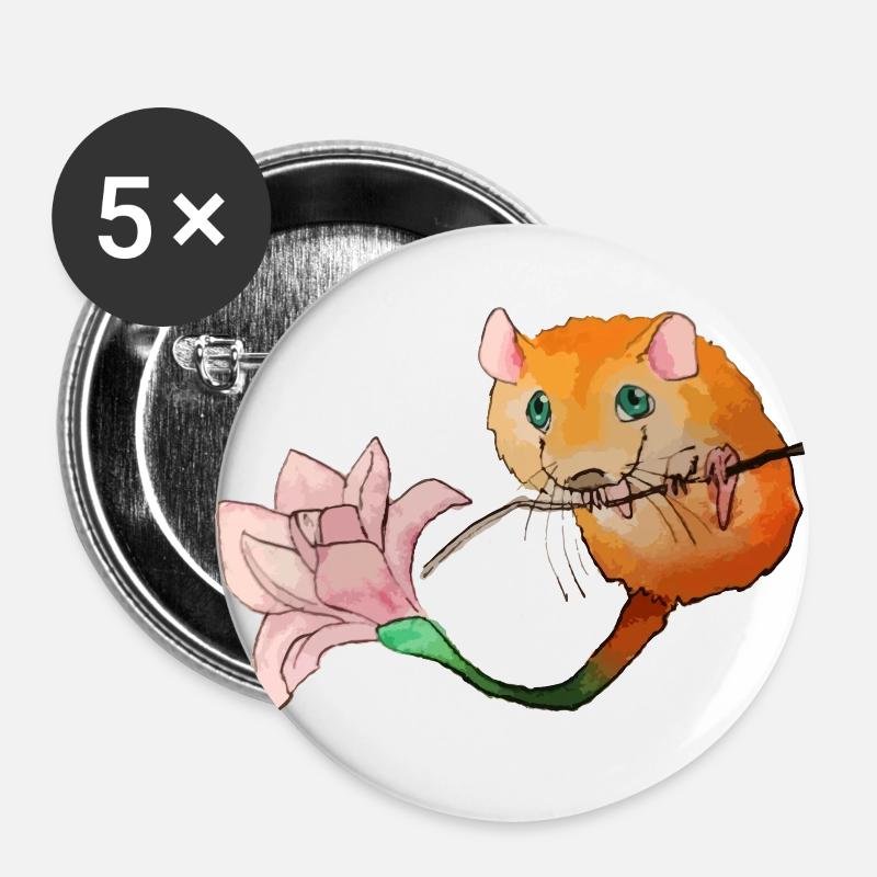 Florian the dormouse - Buttons small 1''/25 mm (5-pack) - white