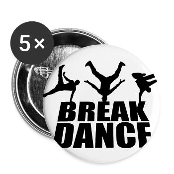 Breakdance - Buttons small 1''/25 mm (5-pack) - white - Front