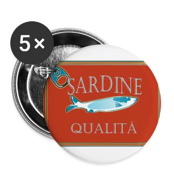 DOSE QUALITÄTS-SARDINEN - Buttons klein 25 mm (5er Pack) - Weiß - Vorne