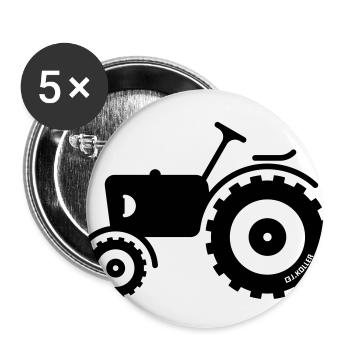 Motor Tractor / Traction Engine / Farm Machine - Buttons small 1''/25 mm (5-pack) - white - Front