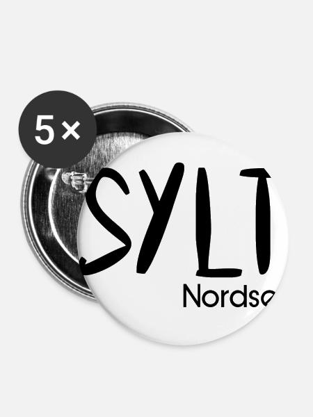 Sylt - Buttons klein 25 mm (5er Pack) - Weiß