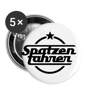 Spatzenfahrer - Buttons klein 25 mm (5er Pack) - Weiß - Vorne