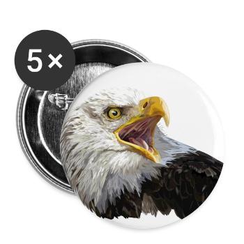 Weißkopfseeadler - Buttons klein 25 mm (5er Pack) - Weiß - Vorne