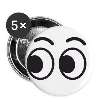 Yeux drôle idée cadeau drôle - Lot de 5 petits badges (25 mm) - blanc - Devant