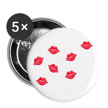 Kisses - Buttons small 1''/25 mm (5-pack) - white - Front