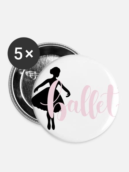 Ballerina - Buttons klein 25 mm (5er Pack) - Weiß