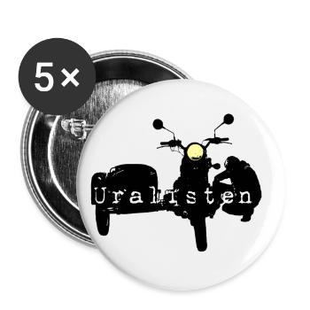 Black Ural Gespann, ein muss für Gespannfans - Buttons klein 25 mm (5er Pack) - Weiß - Vorne