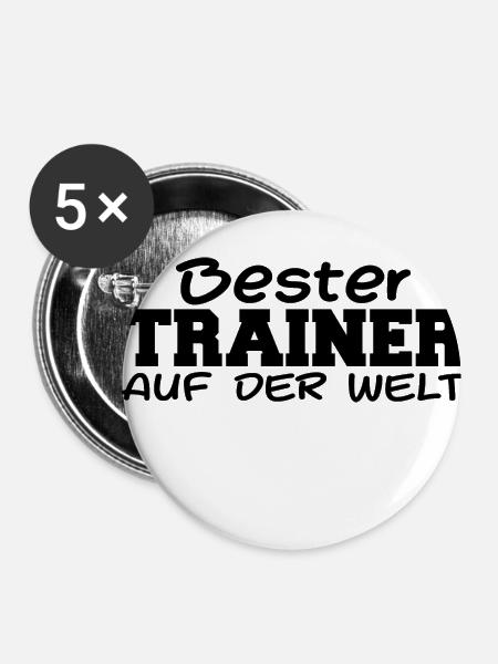 Bester Trainer Training Teamtrainer Trainieren - Buttons klein 25 mm (5er Pack) - Weiß