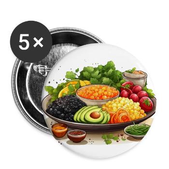 Genuss im Garten - Buttons klein 25 mm (5er Pack) - Weiß - Vorne