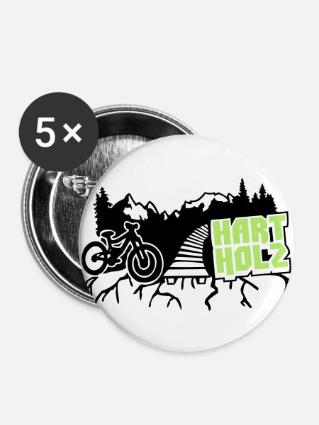 HARTHOLZ Freeride - Buttons klein 25 mm (5er Pack) - Weiß