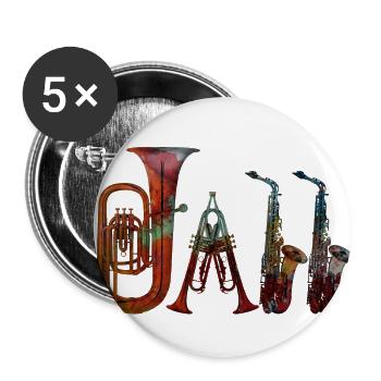 Jazz - Buttons klein 25 mm (5er Pack) - Weiß - Vorne
